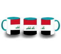 MERCHANDMANIA Taza Azul Cielo bandera iraq pais oriente medio gobierno iraqui color mug