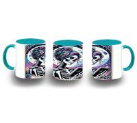 MERCHANDMANIA Taza Azul Cielo carta tarot graciosa meme lector libros biblioteca color mug