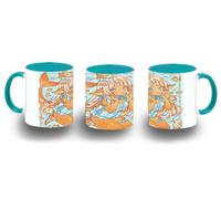 MERCHANDMANIA Taza Azul Cielo therian furry animal sirena pez chica girl kawaii cute color mug