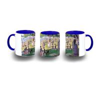 MERCHANDMANIA Taza Azul cuadro arte Tarde de domingo en la isla de la Grande Jatte color mug