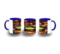 MERCHANDMANIA Taza Azul dibujo bruja maga caldero mistico magia astral color mug