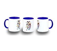 MERCHANDMANIA TAZA AZUL doraemon anime amigos personajes chibi color mug.
