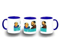 MERCHANDMANIA Taza Azul frase graciosa que me quedo sin comer trabajo pobre color mug
