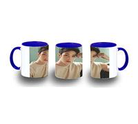 MERCHANDMANIA TAZA AZUL stray kids Bang Chan christmas evel color mug.