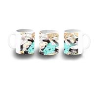 MERCHANDMANIA Taza Blanca anime Kimi to Koete Koi ni Naru furry gata perro lobo color mug