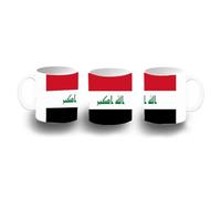 MERCHANDMANIA Taza Blanca bandera iraq pais oriente medio gobierno iraqui color mug