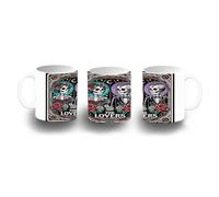 MERCHANDMANIA Taza Blanca carta tarot graciosa meme amantes amor san valentin color mug