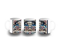 MERCHANDMANIA Taza Blanca carta tarot graciosa meme gamer videojuegos rpg color mug