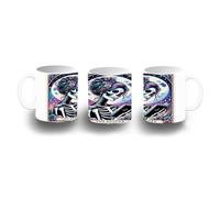 MERCHANDMANIA Taza Blanca carta tarot graciosa meme lector libros biblioteca color mug