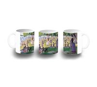 MERCHANDMANIA Taza Blanca cuadro arte Tarde de domingo en la isla de la Grande Jatte color mug