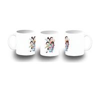 MERCHANDMANIA TAZA BLANCA doraemon anime amigos personajes chibi color mug.