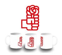 MERCHANDMANIA TAZA BLANCA LOGO PARTIDO SOCIALISTA PSOE color mug