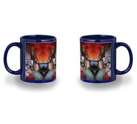 MERCHANDMANIA Taza completamente Azul recuadro anime serie Darwin Jihen primate mono zoo animal black mug jarra cerveza te infusión