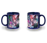 MERCHANDMANIA Taza completamente Azul recuadro anime Yozakura-san Chi no Daisakusen personajes black mug jarra cerveza te infusión