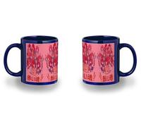 MERCHANDMANIA Taza completamente Azul recuadro chicas anime fairy tail rias dxd ranma steins gate black mug jarra cerveza te infusión
