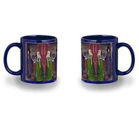 MERCHANDMANIA Taza completamente Azul recuadro cuadro arte Jan van Eyck, El retrato de Arnolfini black mug jarra cerveza te infusión