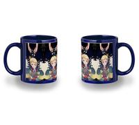 MERCHANDMANIA Taza completamente Azul recuadro el principito fanart libro historia cuento planeta cometa black mug jarra cerveza te infusión