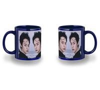 MERCHANDMANIA Taza completamente Azul recuadro kids grupo coreano cantante Lee Know black mug jarra cerveza te infusión