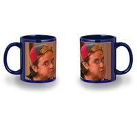 MERCHANDMANIA Taza completamente Azul recuadro serie retro graciosa dibujos niños risa antigua black mug jarra cerveza te infusión