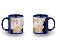 MERCHANDMANIA Taza completamente Azul recuadro Yomi no Tsugai serie personaje protagonista Yuru black mug jarra cerveza te infusión