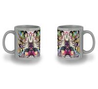 MERCHANDMANIA Taza completamente Gris recuadro akane banashi geisha serie manga sirvientas modernas black mug jarra cerveza te infusión