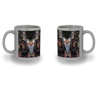 MERCHANDMANIA Taza completamente Gris recuadro anime re zero subaru muerte serie dibujos black mug jarra cerveza te infusión