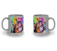 MERCHANDMANIA Taza completamente Gris recuadro anime serie yuusha no kuzu personajes black mug jarra cerveza te infusión