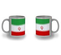 MERCHANDMANIA Taza completamente Gris recuadro bandera iran pais oriente medio gobierno irani black mug jarra cerveza te infusión