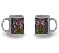 MERCHANDMANIA Taza completamente Gris recuadro cuadro arte Jan van Eyck, El retrato de Arnolfini black mug jarra cerveza te infusión