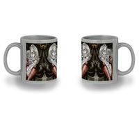 MERCHANDMANIA Taza completamente Gris recuadro dracula arte videojuego medieval retro gamer black mug jarra cerveza te infusión
