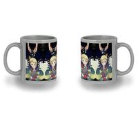 MERCHANDMANIA Taza completamente Gris recuadro el principito fanart libro historia cuento planeta cometa black mug jarra cerveza te infusión