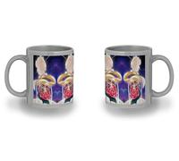 MERCHANDMANIA Taza completamente Gris recuadro el principito rosa amor estrellas espacio historia black mug jarra cerveza te infusión