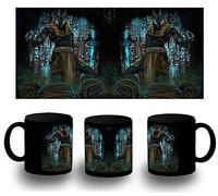 MERCHANDMANIA TAZA COMPLETAMENTE NEGRA ANUBIS DIOS MITOLOGIA EGIPCIA black mug