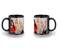 MERCHANDMANIA TAZA COMPLETAMENTE NEGRA RECUADRO cantantes kpop blackpink pink venom black mug jarra cerveza te infusión