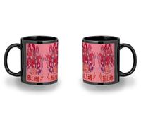 MERCHANDMANIA Taza completamente Negra recuadro chicas anime fairy tail rias dxd ranma steins gate black mug jarra cerveza te infusión