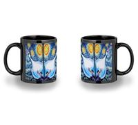 MERCHANDMANIA Taza completamente Negra recuadro cuadro arte la noche estrellada guerrero manga anime black mug jarra cerveza te infusión