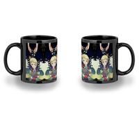 MERCHANDMANIA Taza completamente Negra recuadro el principito fanart libro historia cuento planeta cometa black mug jarra cerveza te infusión
