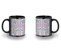 MERCHANDMANIA Taza completamente Negra recuadro hatsune miku retro arte vintage poster dibujos black mug jarra cerveza te infusión