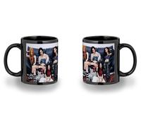 MERCHANDMANIA Taza completamente Negra recuadro hold on tight whiplash chicas cantantes black mug jarra cerveza te infusión