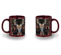 MERCHANDMANIA Taza completamente Roja recuadro anime re zero subaru muerte serie dibujos black mug jarra cerveza te infusión