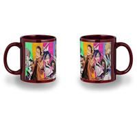 MERCHANDMANIA Taza completamente Roja recuadro anime serie yuusha no kuzu personajes black mug jarra cerveza te infusión