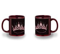 MERCHANDMANIA Taza completamente Roja recuadro blackpink logo corona queen reinas kpop black mug jarra cerveza te infusión
