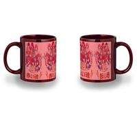 MERCHANDMANIA Taza completamente Roja recuadro chicas anime fairy tail rias dxd ranma steins gate black mug jarra cerveza te infusión