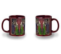 MERCHANDMANIA Taza completamente Roja recuadro cuadro arte Jan van Eyck, El retrato de Arnolfini black mug jarra cerveza te infusión