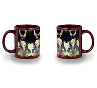MERCHANDMANIA Taza completamente Roja recuadro el principito fanart libro historia cuento planeta cometa black mug jarra cerveza te infusión