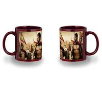 MERCHANDMANIA Taza completamente Roja recuadro españa españoles esparta espartanos macho iberico black mug jarra cerveza te infusión