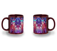 MERCHANDMANIA Taza completamente Roja recuadro hazbin hotel personajes charlie alastor angeles black mug jarra cerveza te infusión
