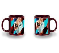 MERCHANDMANIA Taza completamente Roja recuadro kaiijuu num 8 kafka hibino anime fanart shonen black mug jarra cerveza te infusión