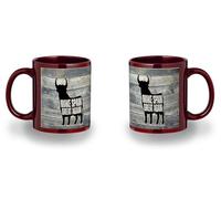 MERCHANDMANIA Taza completamente Roja recuadro make spain great again toro español iberico macho black mug jarra cerveza te infusión