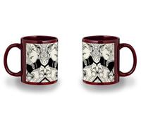 MERCHANDMANIA Taza completamente Roja recuadro serie anime dr stone temp 4 personaje stanley black mug jarra cerveza te infusión